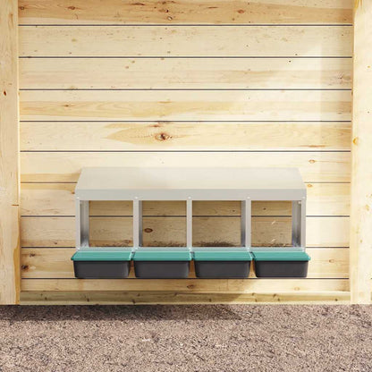 Hühner-Nistkasten 4 Fächer Wandmontage Verzinkter Stahl