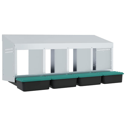 Hühner-Nistkasten 4 Fächer Wandmontage Verzinkter Stahl