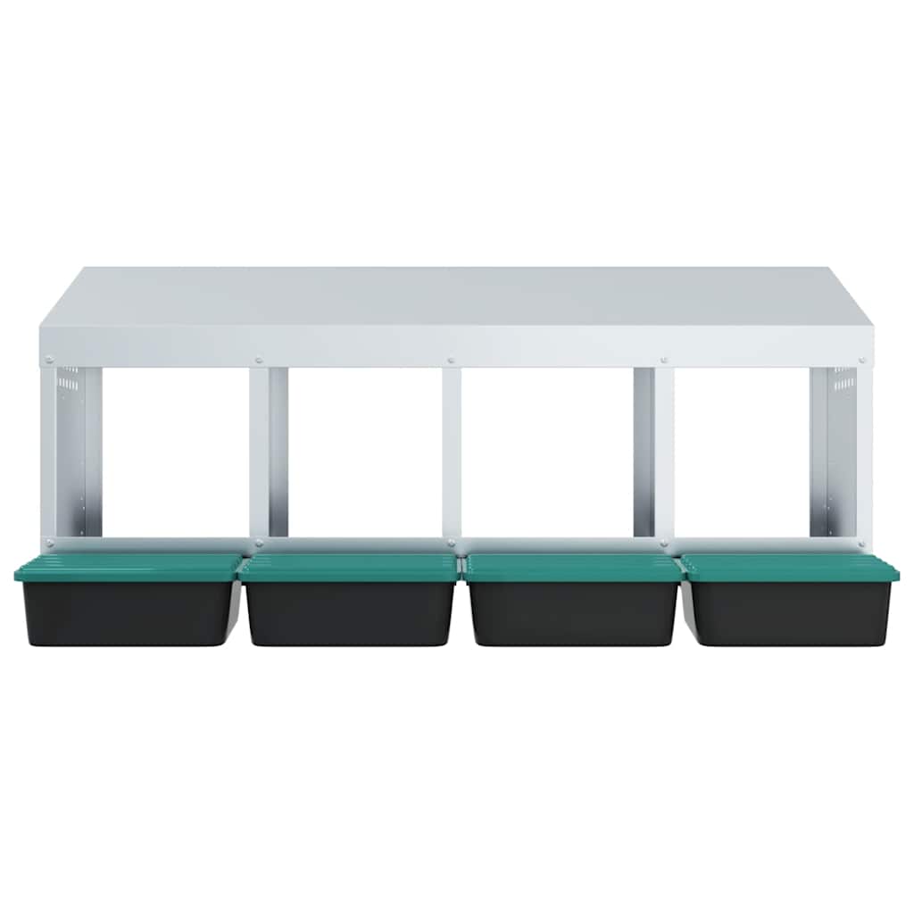 Hühner-Nistkasten 4 Fächer Wandmontage Verzinkter Stahl