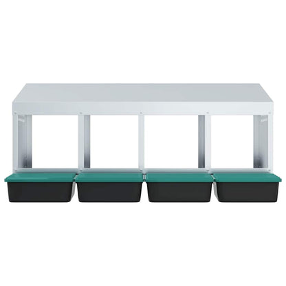 Hühner-Nistkasten 4 Fächer Wandmontage Verzinkter Stahl