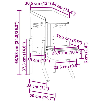 Hühner-Nistkasten 1 Abteil mit Beinen Verzinkter Stahl