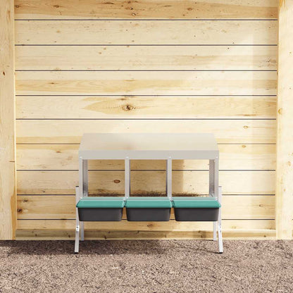 Hühner-Nistkasten 3 Fächer mit Beinen Verzinkter Stahl