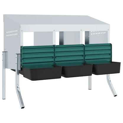 Hühner-Nistkasten 3 Fächer mit Beinen Verzinkter Stahl