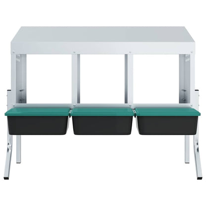 Hühner-Nistkasten 3 Fächer mit Beinen Verzinkter Stahl