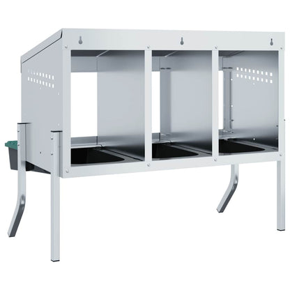 Hühner-Nistkasten 3 Fächer mit Beinen Verzinkter Stahl