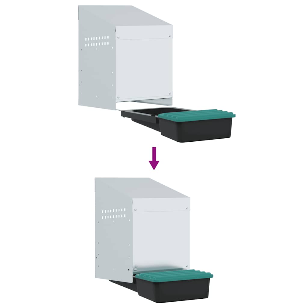 Hühner-Nistkasten 1 Fach Wandmontage Verzinkter Stahl