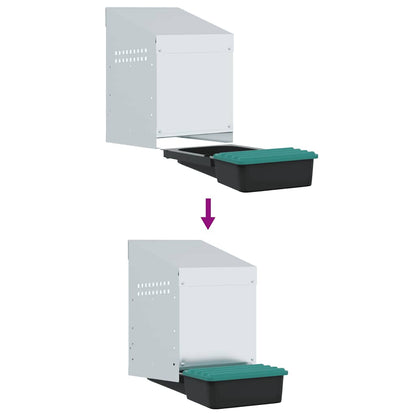 Hühner-Nistkasten 1 Fach Wandmontage Verzinkter Stahl