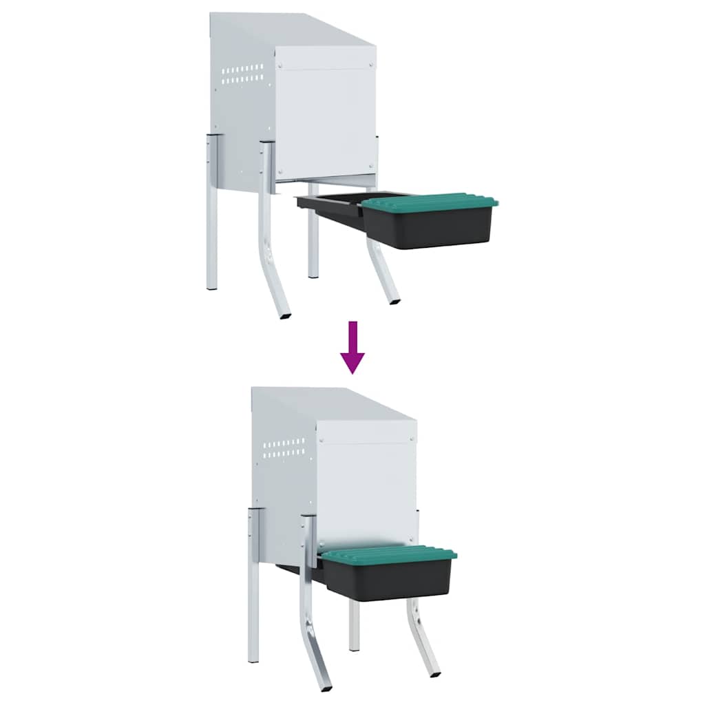 Hühner-Nistkasten 1 Abteil mit Beinen Verzinkter Stahl