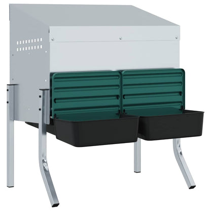 Hühner-Nistkasten 2 Fächer mit Beinen Verzinkter Stahl