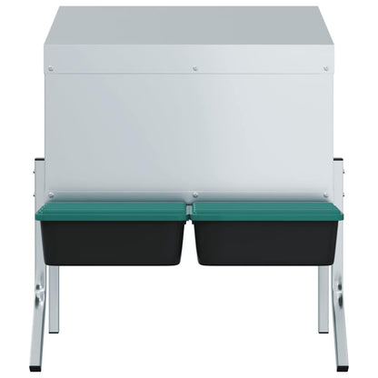 Hühner-Nistkasten 2 Fächer mit Beinen Verzinkter Stahl