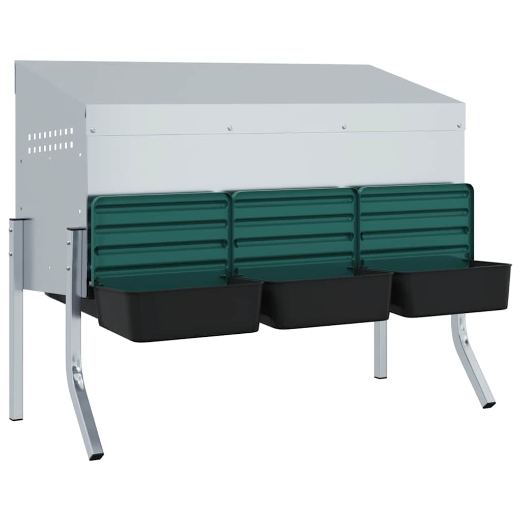 Hühner-Nistkasten 3 Fächer mit Beinen Verzinkter Stahl