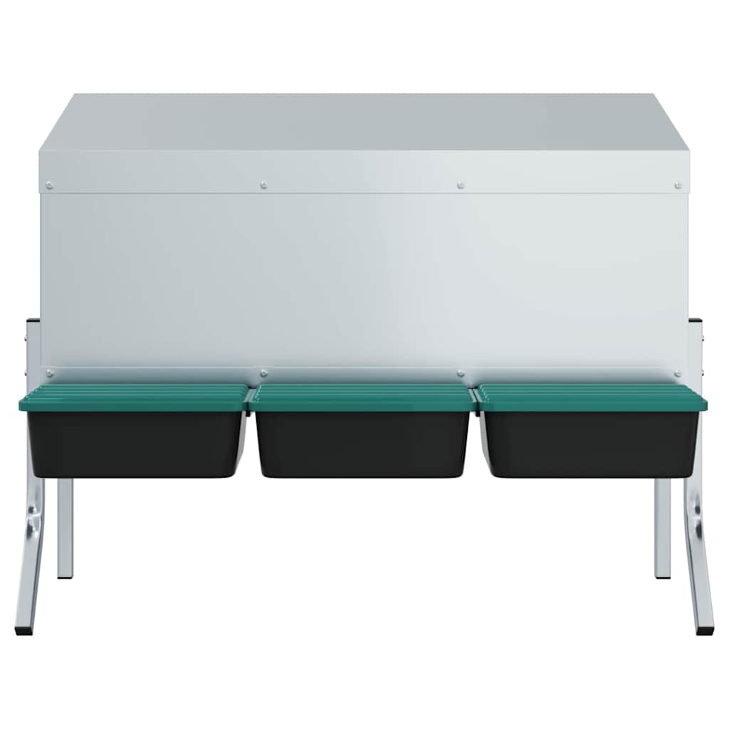 Hühner-Nistkasten 3 Fächer mit Beinen Verzinkter Stahl