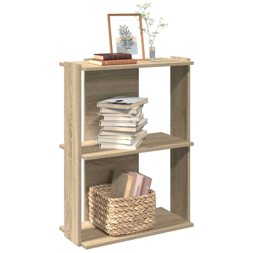 Bücherregal 3 Böden Sonoma-Eiche 60x30x80 cm Holzwerkstoff