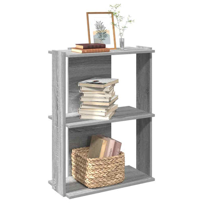 Bücherregal 3 Böden Grau Sonoma 60x30x80 cm Holzwerkstoff