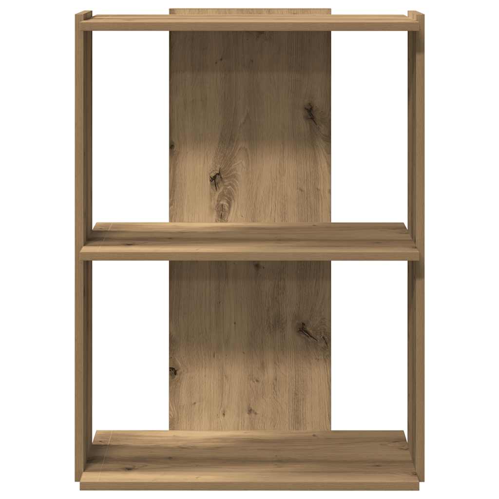 Bücherregal 3 Böden Artisan-Eiche 60x30x80 cm Holzwerkstoff