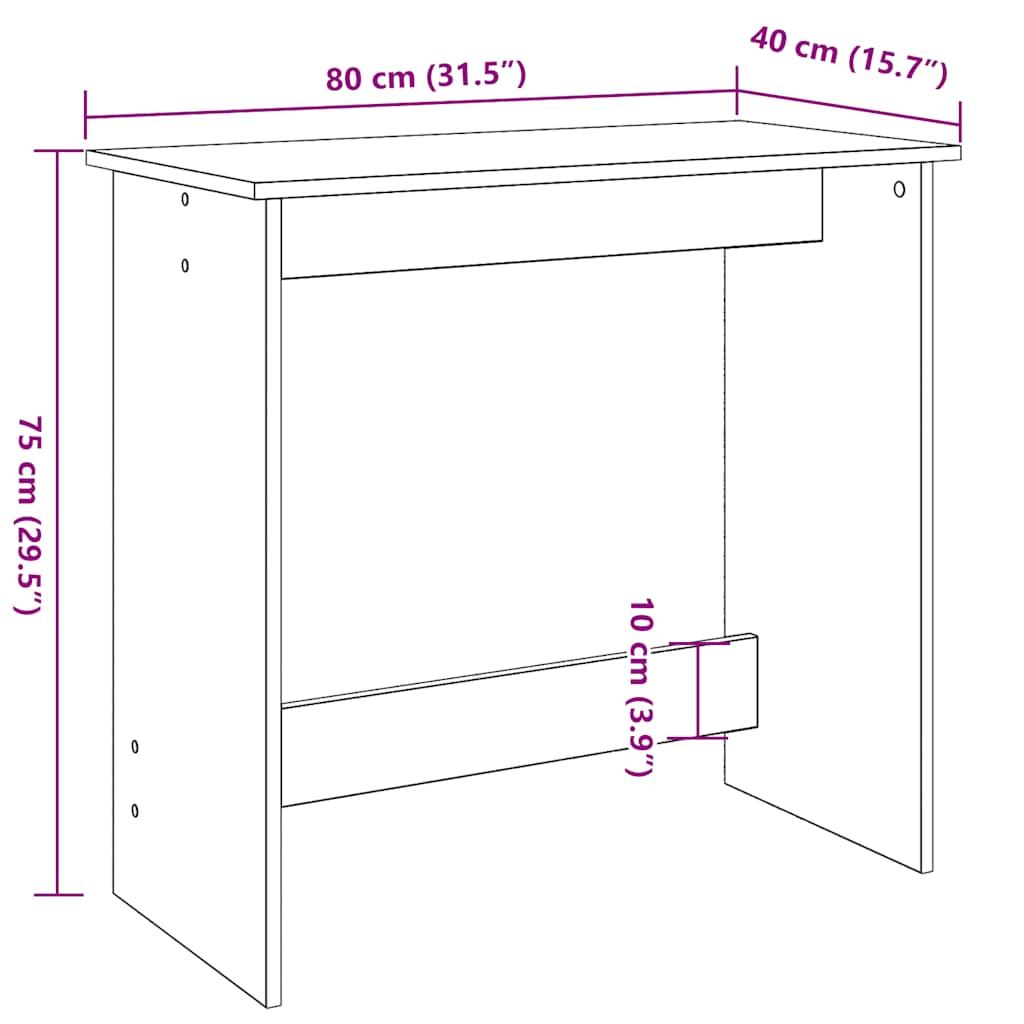 Schreibtisch Schwarz 80x40x75 cm Holzwerkstoff