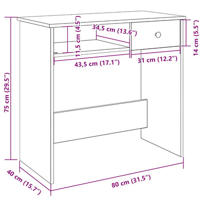 Schreibtisch Betongrau 80x40x75 cm Holzwerkstoff