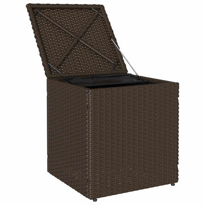 Gartenhocker mit Kissen 2 Stk. Braun 40x40x43 cm Poly Rattan