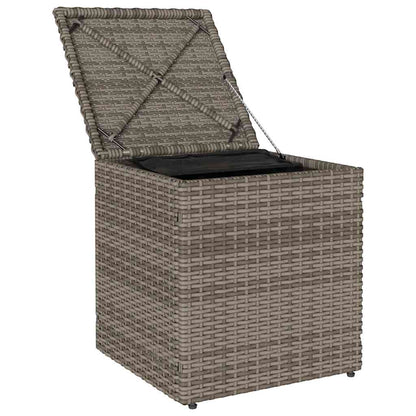 Gartenhocker mit Kissen 2 Stk. Grau 40x40x43 cm Poly Rattan