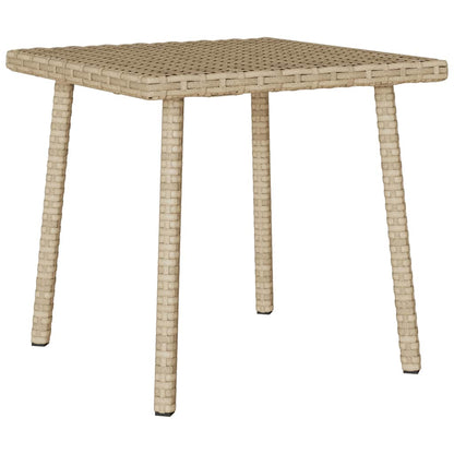 Garten-Couchtisch Rechteckig Beige 40x40x37 cm Poly Rattan