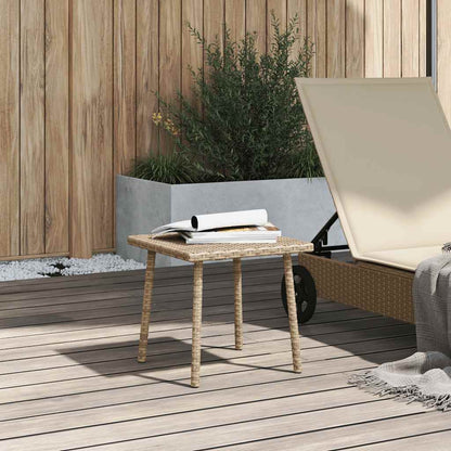 Garten-Couchtisch Rechteckig Beige 40x40x37 cm Poly Rattan