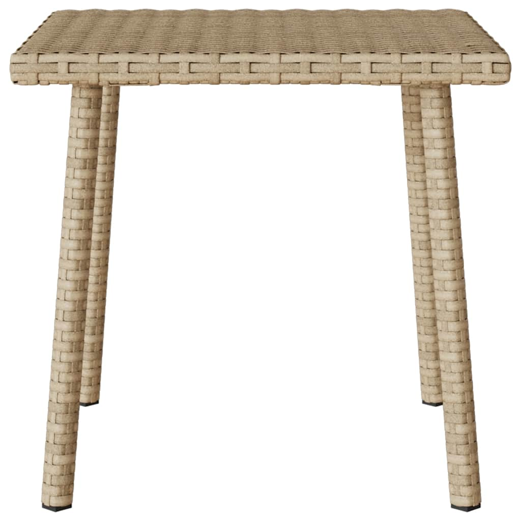 Garten-Couchtisch Rechteckig Beige 40x40x37 cm Poly Rattan