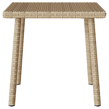 Garten-Couchtisch Rechteckig Beige 40x40x37 cm Poly Rattan