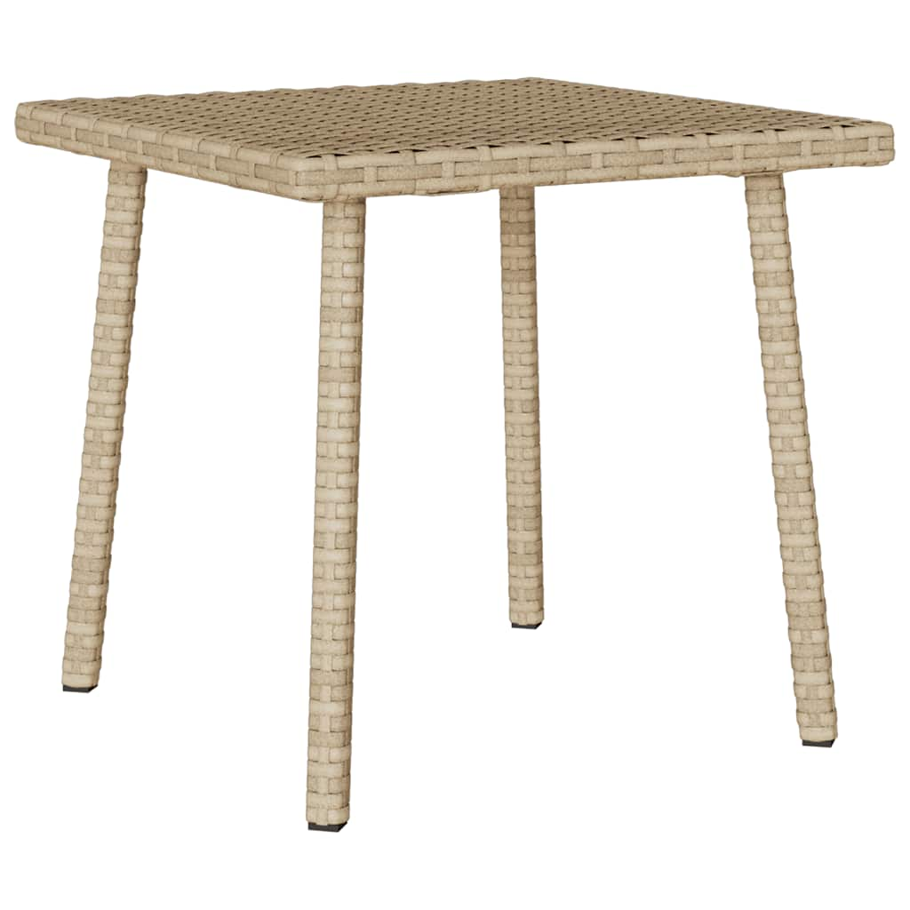 Garten-Couchtisch Rechteckig Beige 40x40x37 cm Poly Rattan