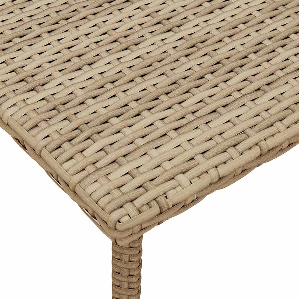 Garten-Couchtisch Rechteckig Beige 40x40x37 cm Poly Rattan