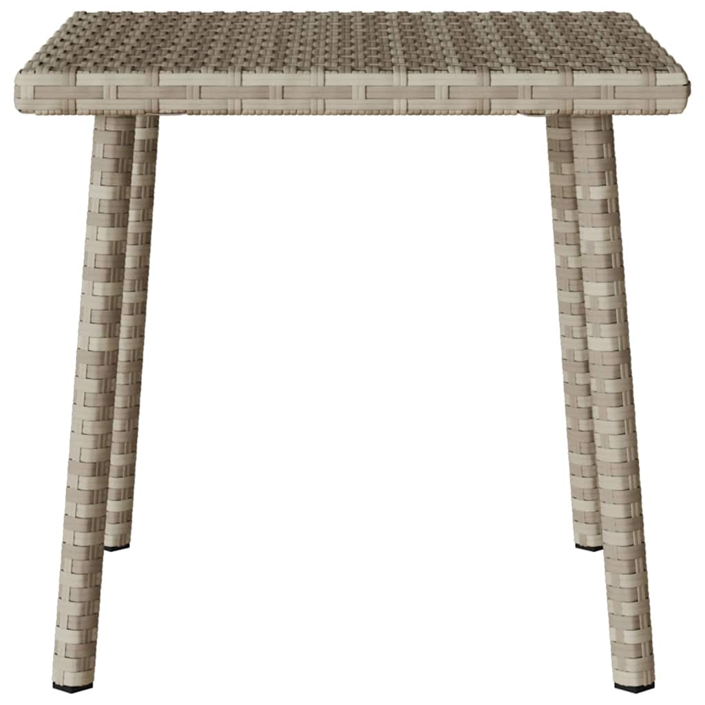 Garten-Couchtisch Rechteckig Hellgrau 40x40x37 cm Poly Rattan