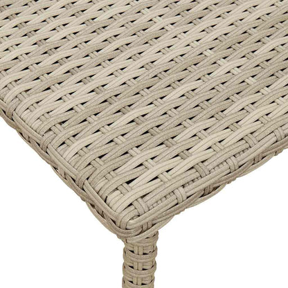 Garten-Couchtisch Rechteckig Hellgrau 40x40x37 cm Poly Rattan