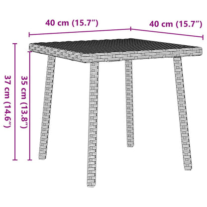 Garten-Couchtisch Rechteckig Hellgrau 40x40x37 cm Poly Rattan