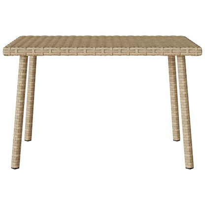 Garten-Couchtisch Rechteckig Beige 60x40x37 cm Poly Rattan