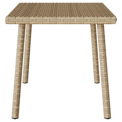 Garten-Couchtisch Rechteckig Beige 60x40x37 cm Poly Rattan