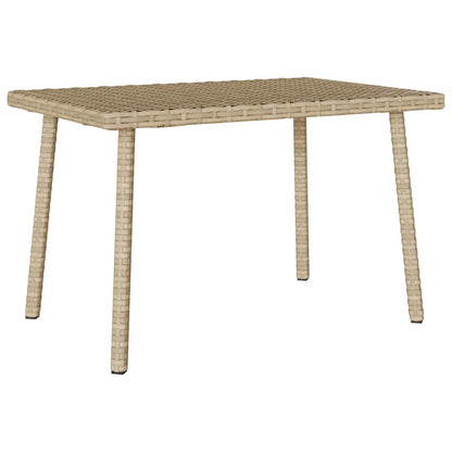 Garten-Couchtisch Rechteckig Beige 60x40x37 cm Poly Rattan