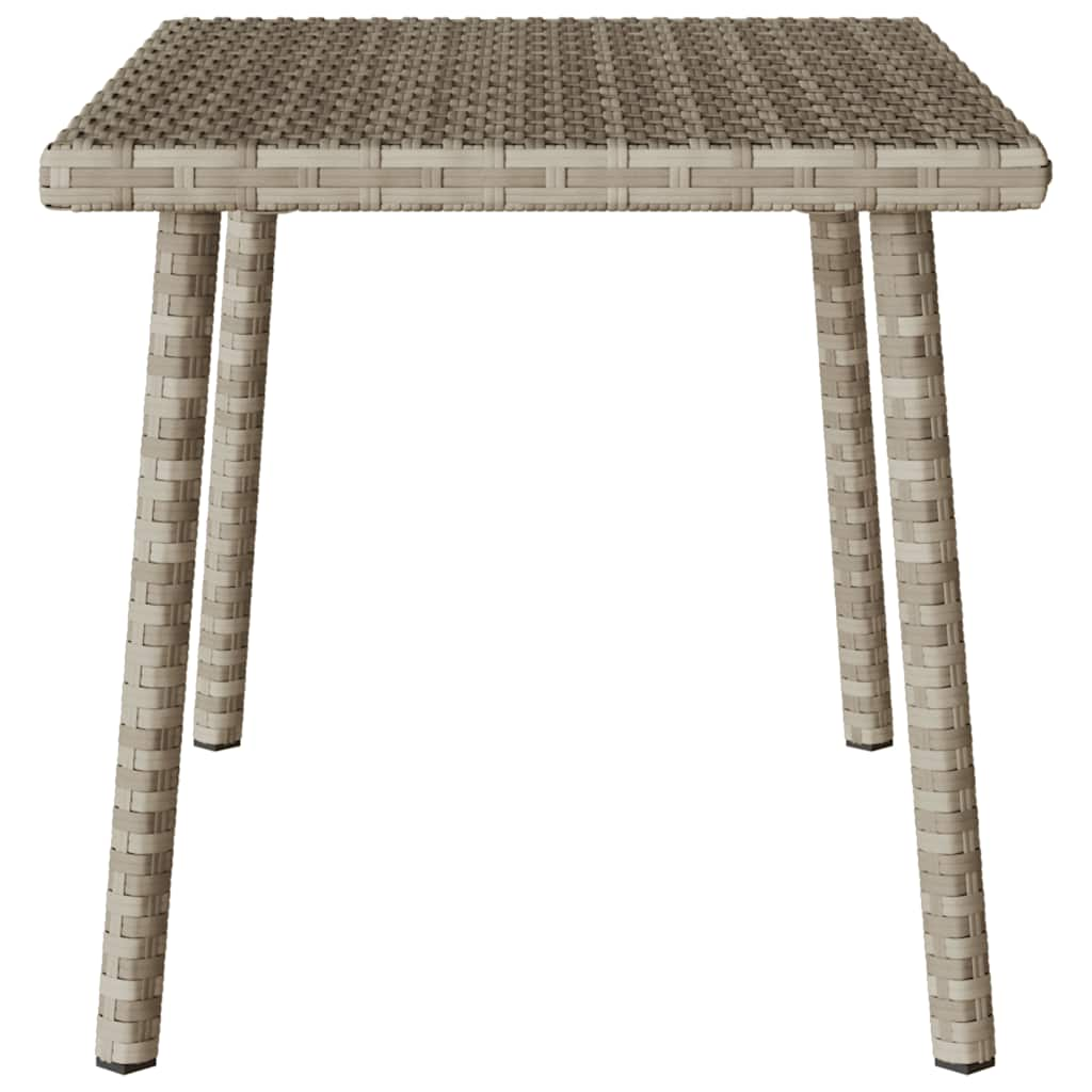 Garten-Couchtisch Rechteckig Hellgrau 60x40x37 cm Poly Rattan