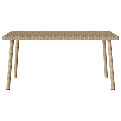 Garten-Couchtisch Rechteckig Beige 80x40x37 cm Poly Rattan