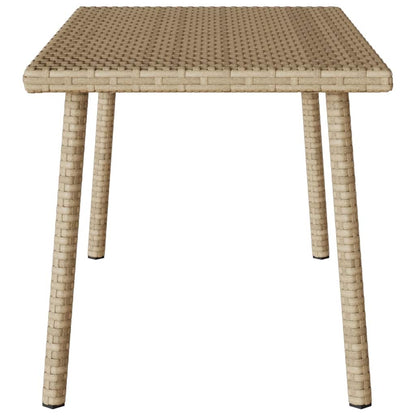 Garten-Couchtisch Rechteckig Beige 80x40x37 cm Poly Rattan