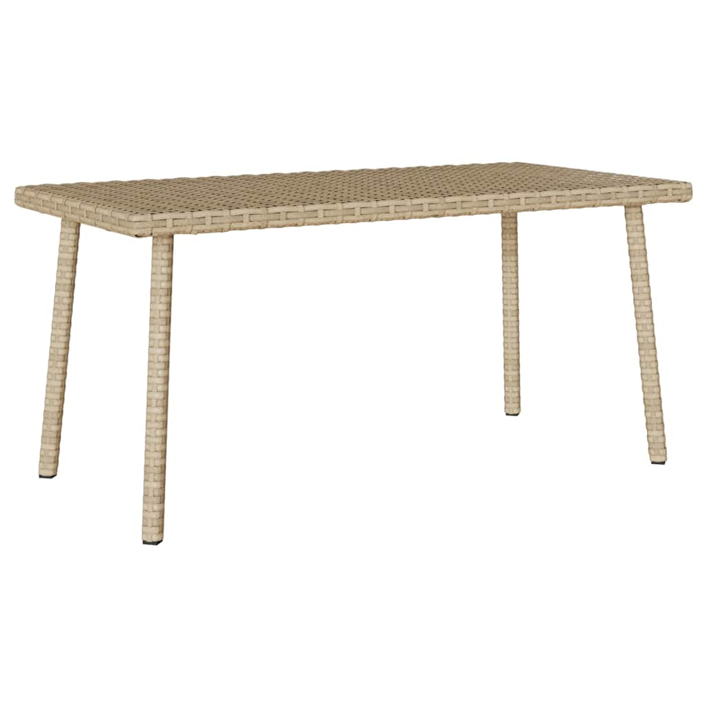 Garten-Couchtisch Rechteckig Beige 80x40x37 cm Poly Rattan