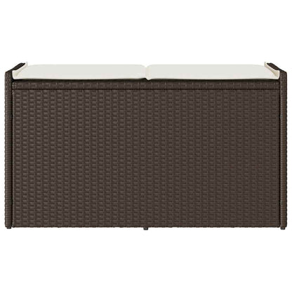 Outdoor-Sitzbank mit Stauraum und Kissen Braun 100 cm