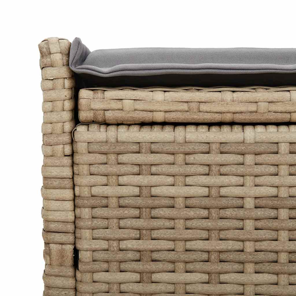 Outdoor-Sitzbank mit Stauraum und Kissen Beige 100 cm