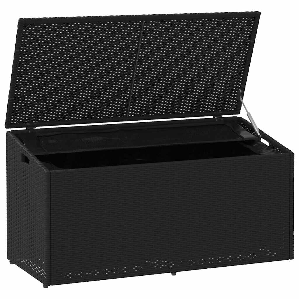 Garten-Auflagenbox Schwarz 110x50x58 cm Poly Rattan