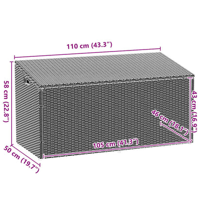 Garten-Auflagenbox Schwarz 110x50x58 cm Poly Rattan