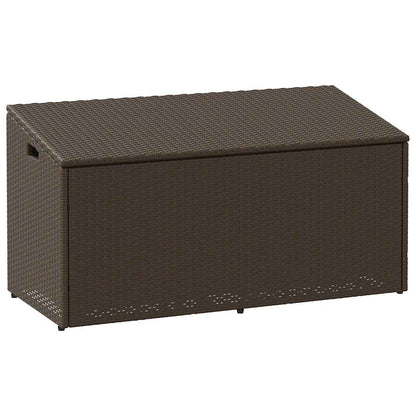 Garten-Auflagenbox Braun 110x50x58 cm Poly Rattan