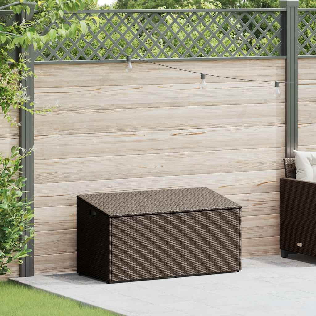 Garten-Auflagenbox Braun 110x50x58 cm Poly Rattan