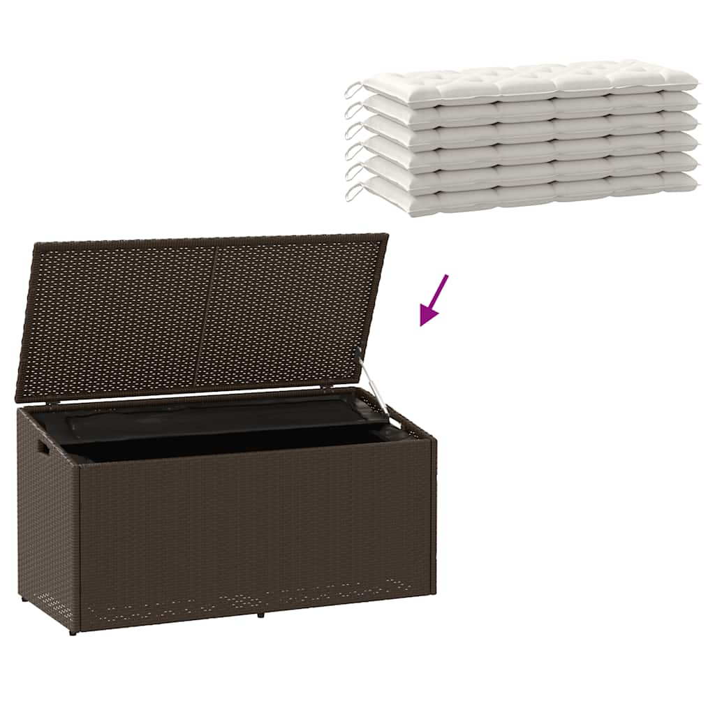 Garten-Auflagenbox Braun 110x50x58 cm Poly Rattan