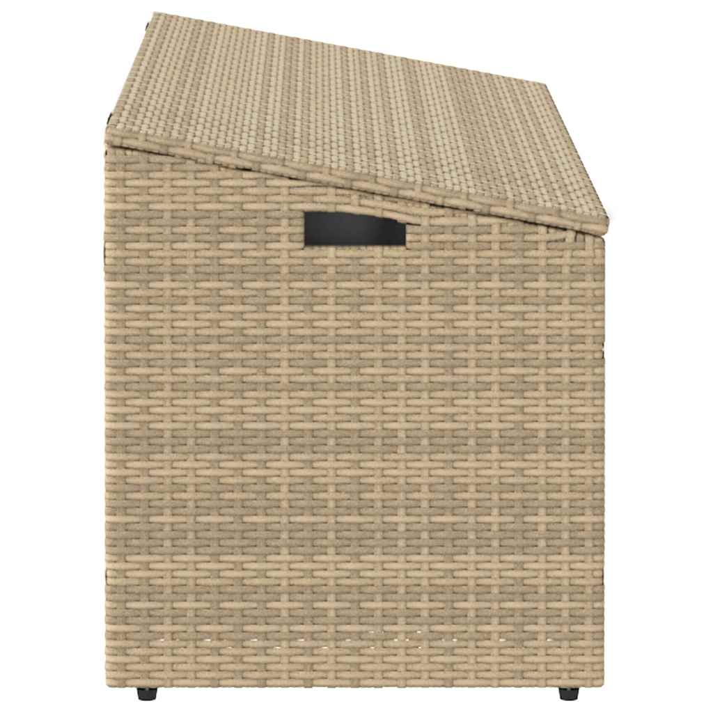 Garten-Auflagenbox Beige 110x50x58 cm Poly Rattan