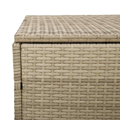 Garten-Auflagenbox Beige 110x50x58 cm Poly Rattan