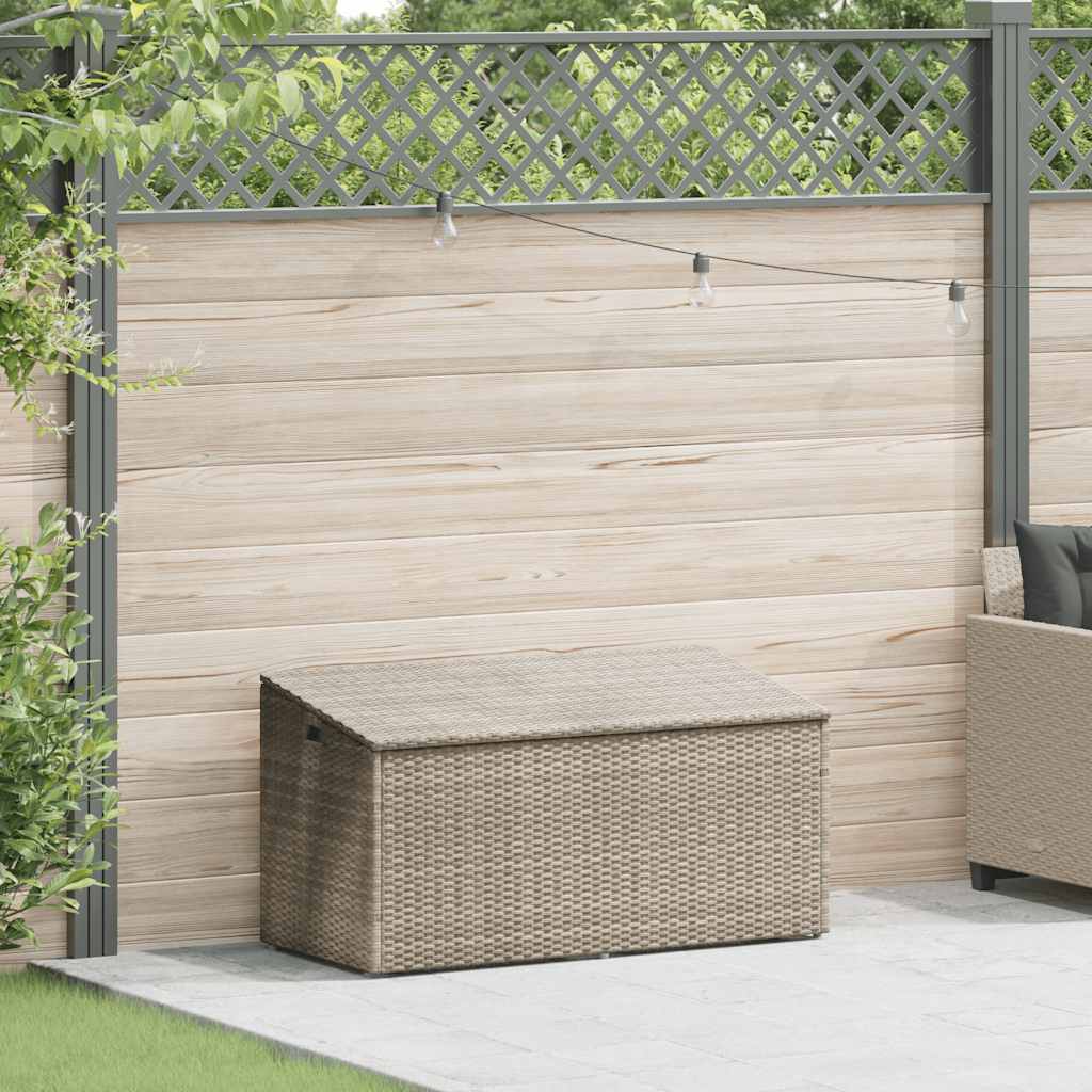 Garten-Auflagenbox Hellgrau 110x50x58 cm Poly Rattan