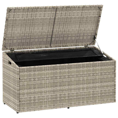 Garten-Auflagenbox Hellgrau 110x50x58 cm Poly Rattan